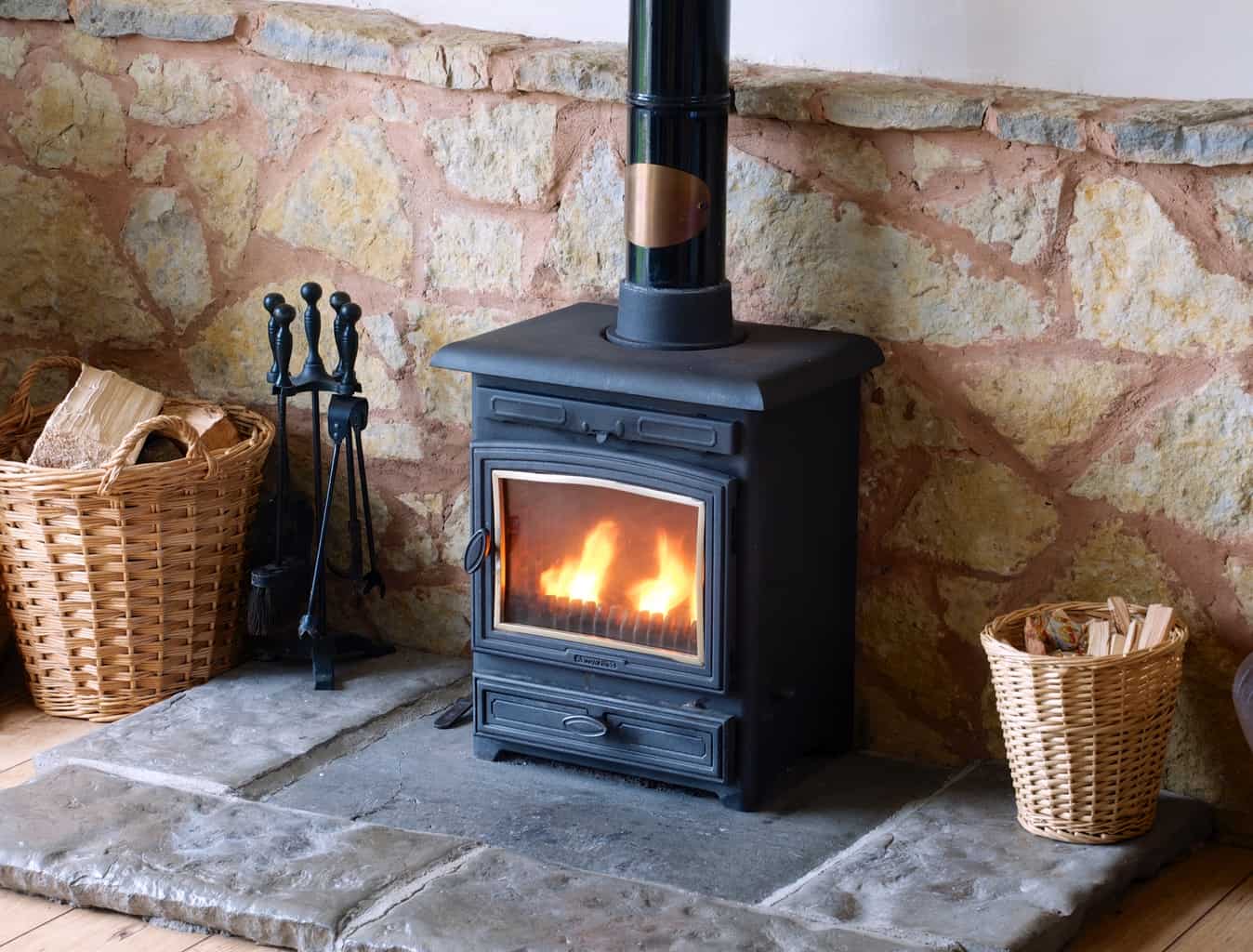 Coshes garden wood burner at the cottage to keep guests warm